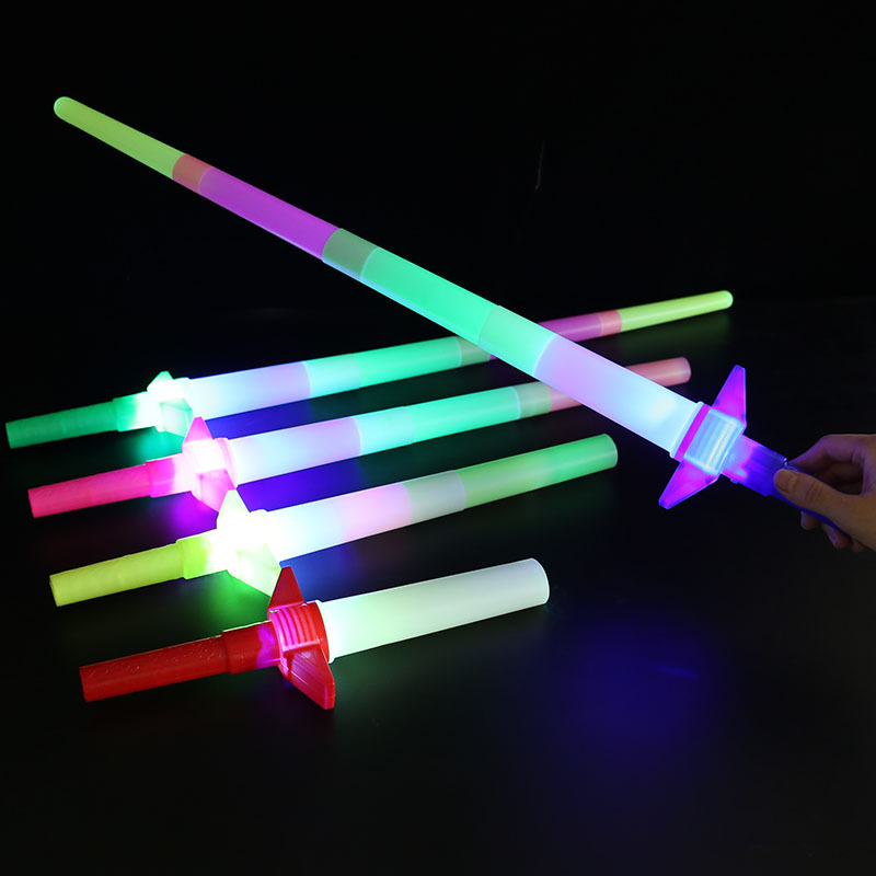 Factory Direct sales luminous four-section stick retractable four-section Sword Flash retractable four-section fluorescent stick luminous sword luminous stick