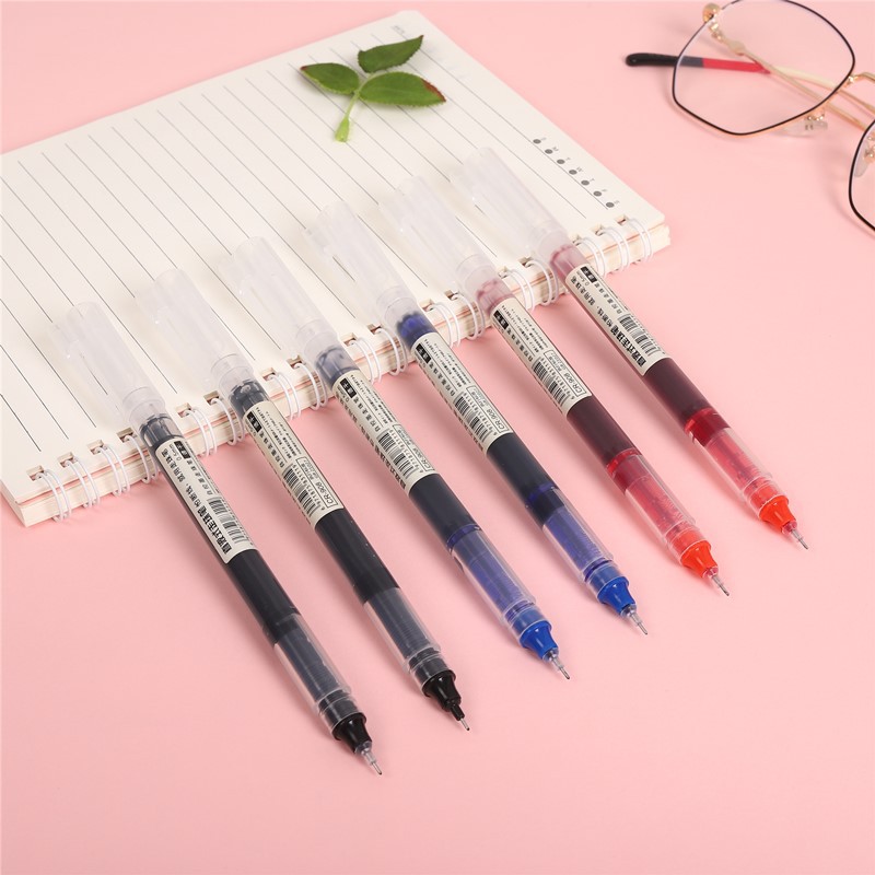 Direct Liquid Ball Pen Large Capacity Gel Pen Needle Pen Water-based Sign Pen Black Red Blue Student Supplies