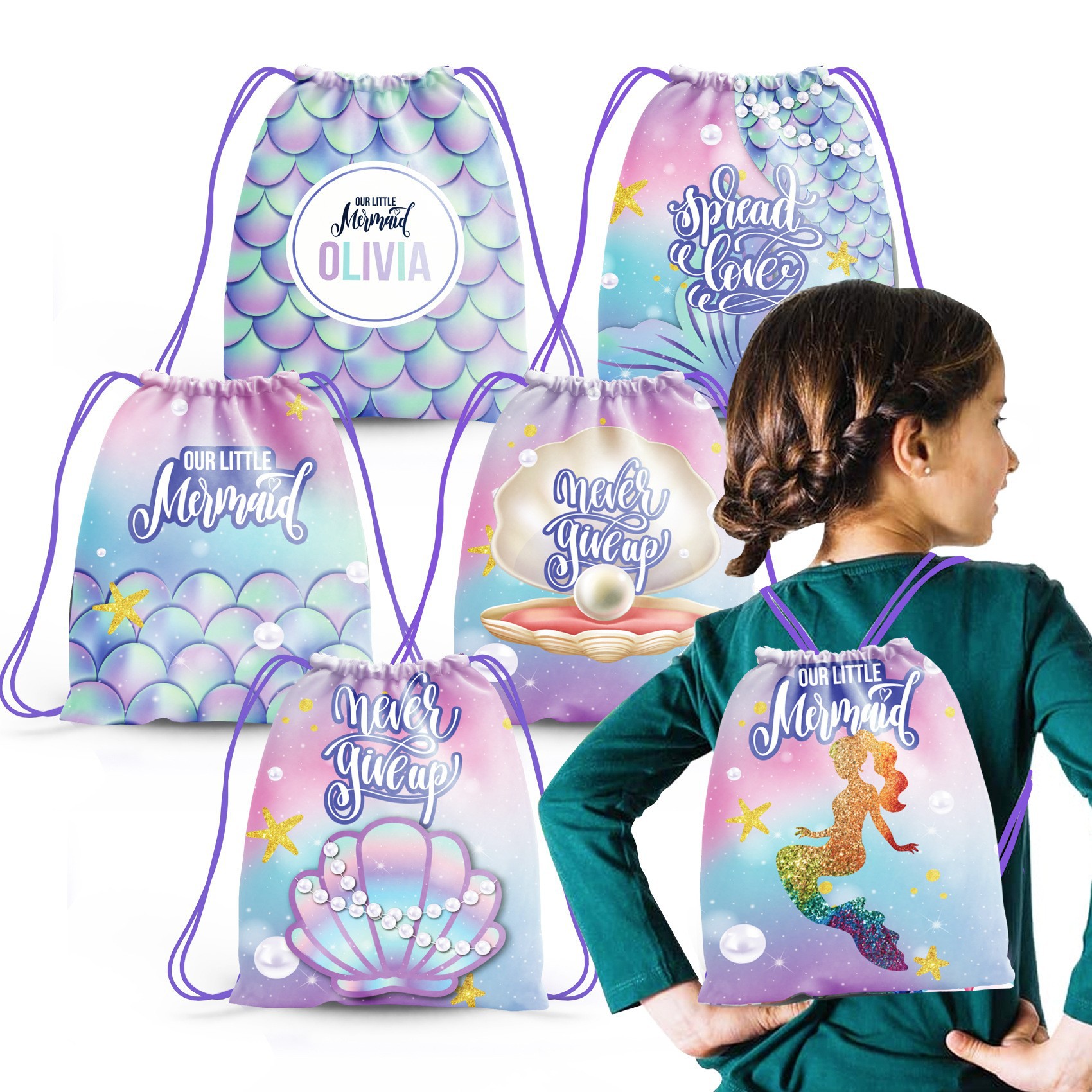 Мерцающая сумка сdrawstring для конфет на день рождения