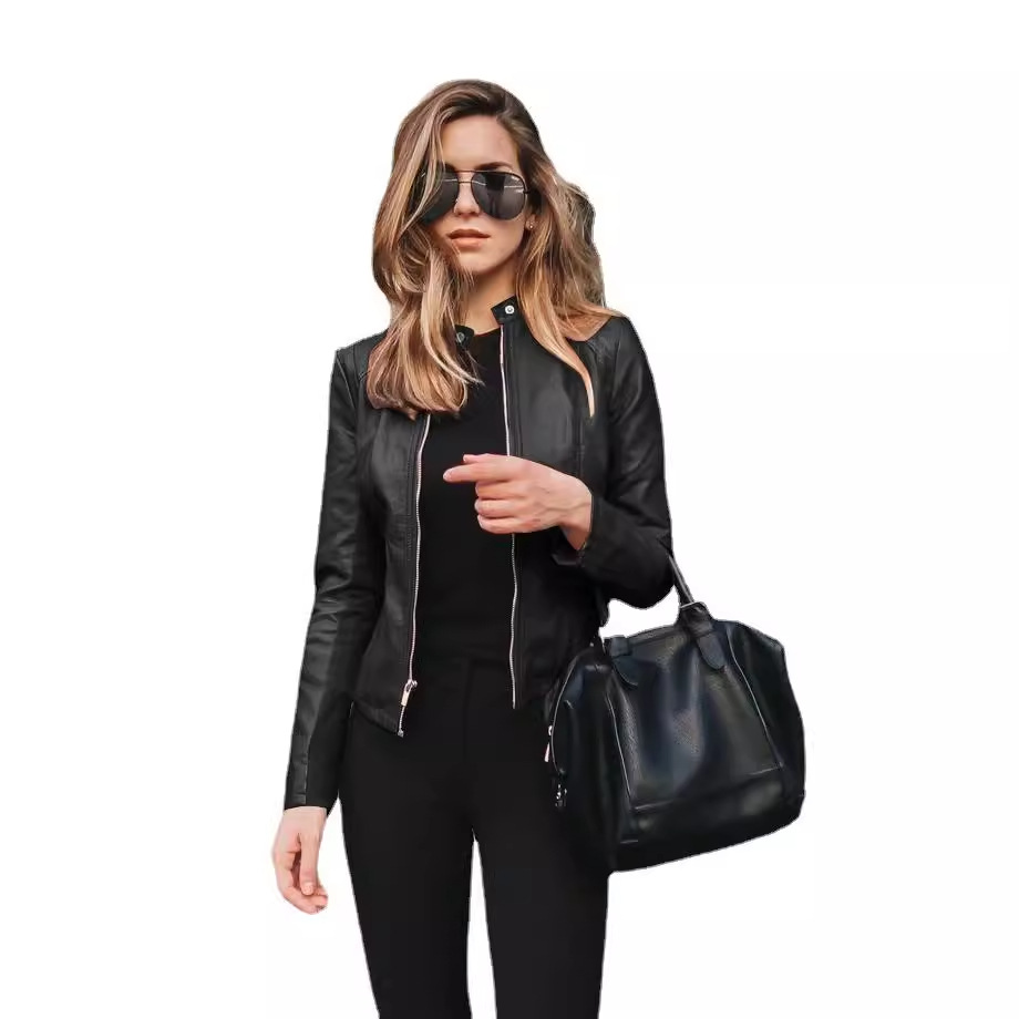 Ebay Amazon's Hot-Selling Wish New Product Hot-Selling Autumn and Winter Women's Fashion Leather Pu Suit Jacket 6036
