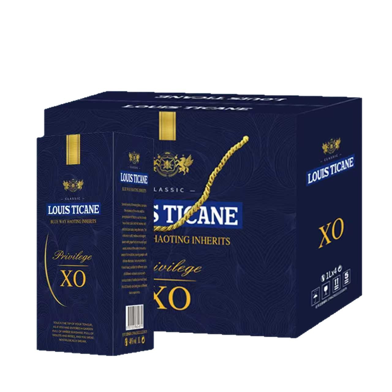 French Imported Xo Brandy Foreign Liquor Louis Ticane Haoting Heritage Large Capacity 1000ml Whole Box Gift Box