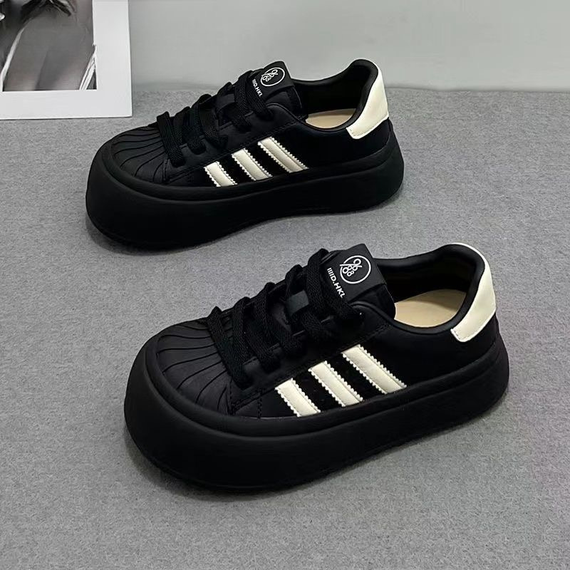 Zhao Lusi same style big head doll shoes women's 2024 spring thick bottom lace-up bread shoes casual sports High Street board shoes