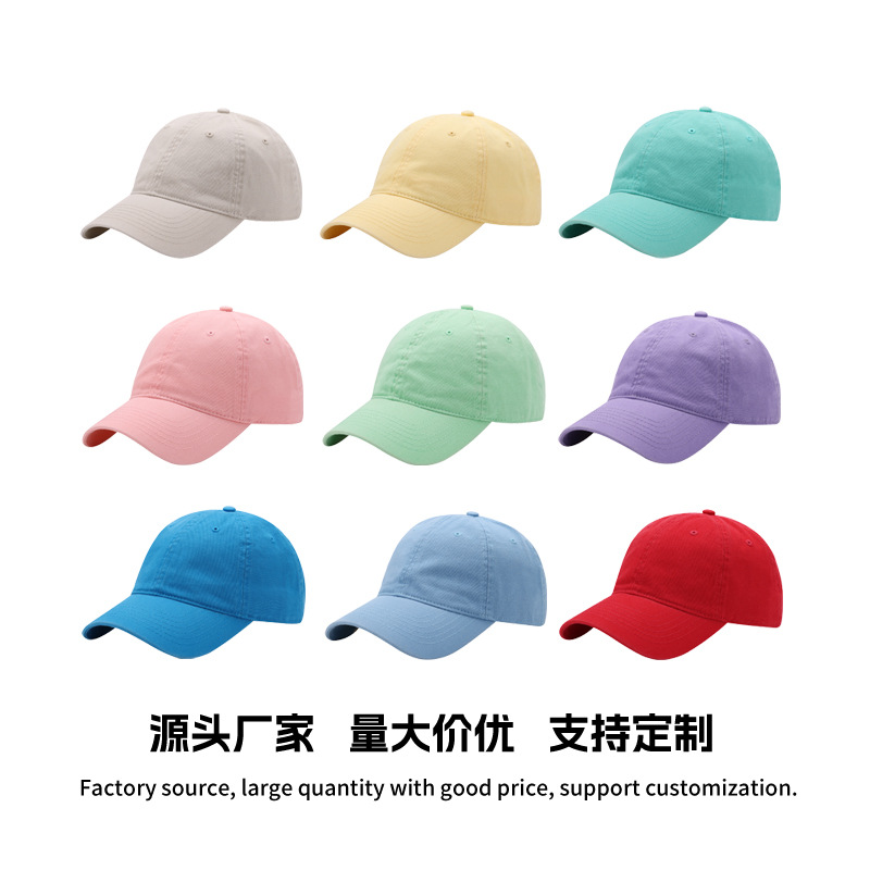 Korean Style Washed High-End Baseball Cap Combed Cotton Women's Deep Top Large Brim Peaked Cap Trendyy Casual Sun Protection Hat