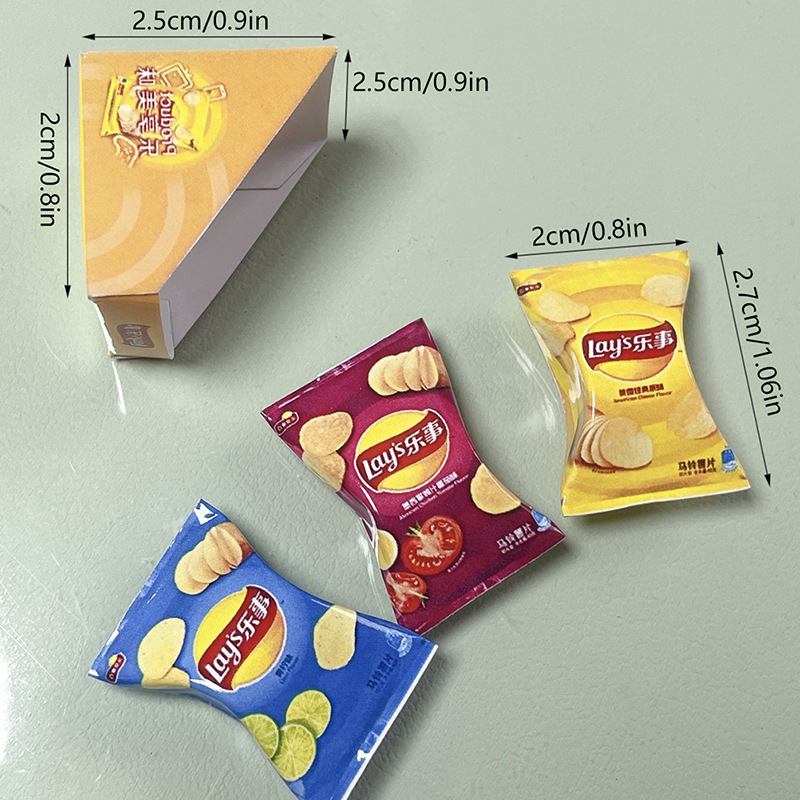 1:12 doll house simulation mini with bottom drag potato chips miniature food play scene ornaments