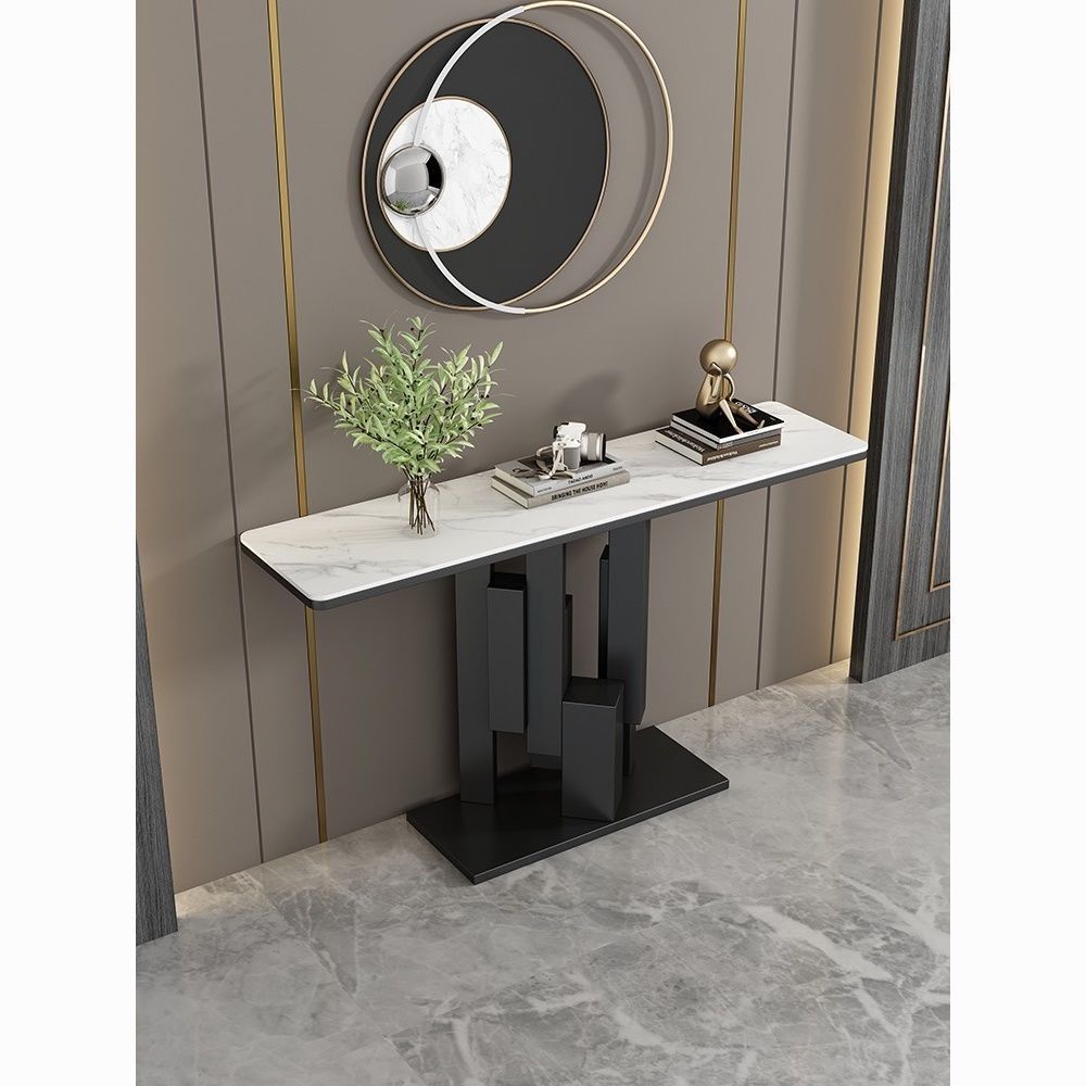 Light Luxury Style Slate Entrance Table Against the Wall Narrow Side Table Extremely Narrow Corridor Entry End View Table Entrance Cabinet Aisle Strip Case