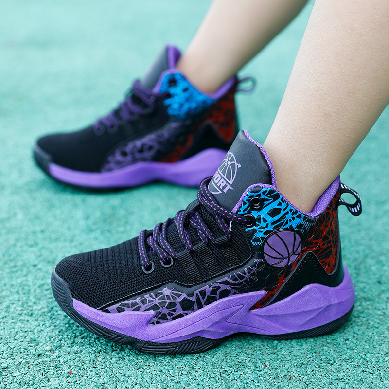 Children's professional basketball shoes high-top non-slip youth sports training shoes student running shoes a generation of hair