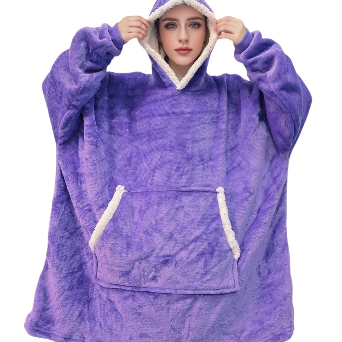 TEMU Amazon Cross-border Lazy Pullover Pajamas Warm Clothes Lamb Velvet hoodie blanket TV Blanket