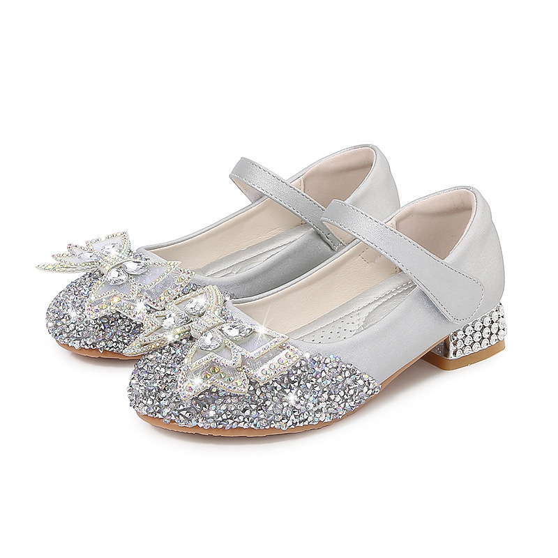 Amazon's Hottest Girls' Princess Leather Shoes 2025 New Style Little Girls, Middle and Large Kidsren's Flash Shoes Factory Direct Sale