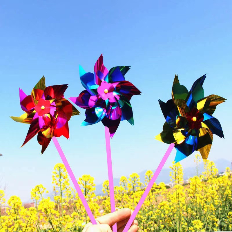 Single Flower Small Thin Slice Pinwheel Multicolored DIY Street Stall Scan Code Small Gift Toy Kindergarten Decoration