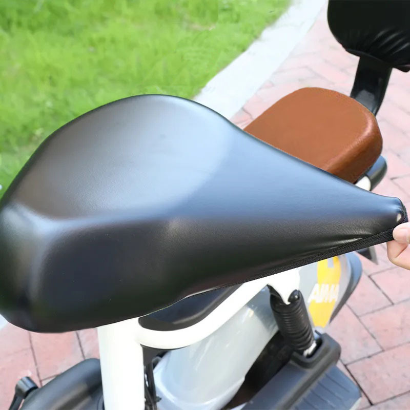 Electric Vehicle Leather Seat Cover Thickened Waterproof Pu Seat Cover for Outdoor Riding in Summer, Rainproof and Non-Slip for Electric Bikes