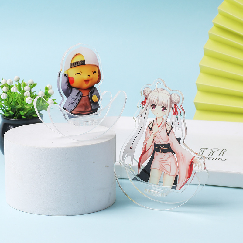 Acrylic Stand Shaker Custom DIY Animation Peripheral Ferris Wheel Transparent Card Pendant Keychain Rotating Stand