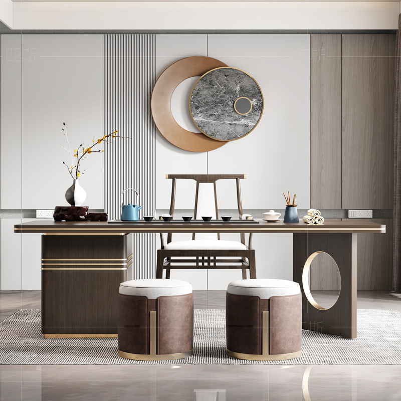 Новый китайский стиль, доступный роскошный стол для чаепития и стулья для офиса