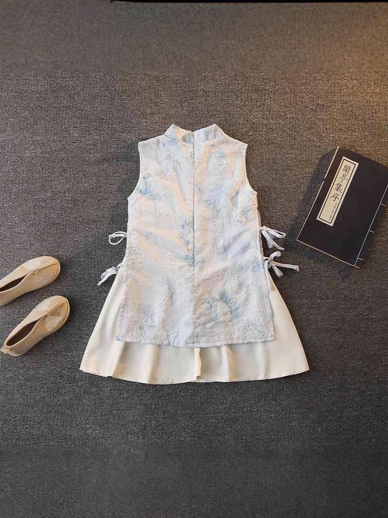 Летняя одежда для детей без рукавов новый чонгсам в стиле республики Китай для девочек