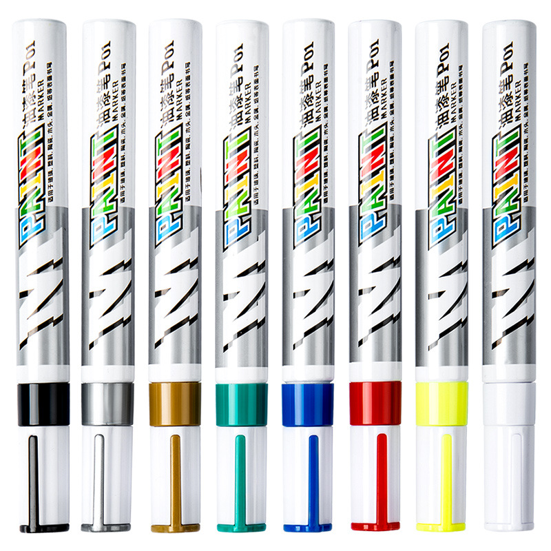Chenguang Metal Paint Pen Waterproof Quick-Drying Industrial Non-Fading Tire Tracing Pen White Black Car Tire Head Nayou