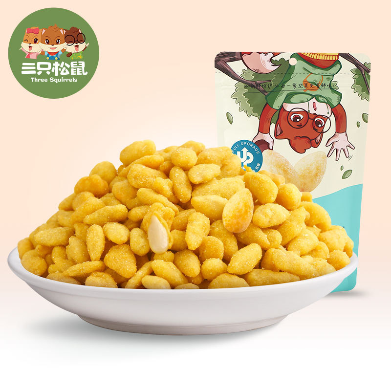 [Три белки семена дыни со вкусом соленого яичного желтка/110г] Жареные семечки подсолнечника офисные закуски