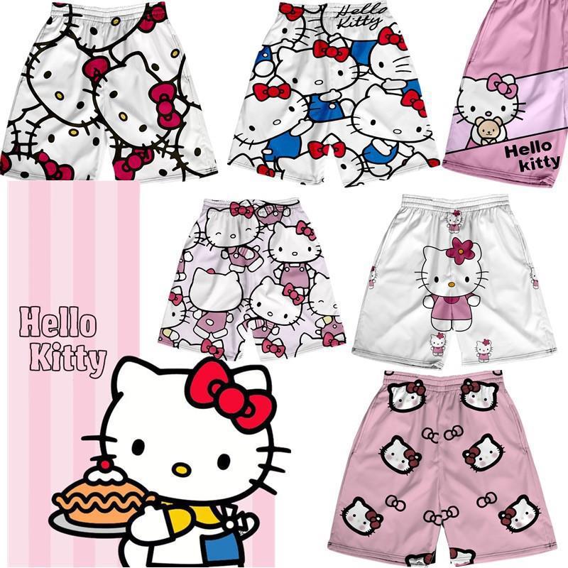 Hellokitty Macho Shorts Summer Beach Pants Basketball Pants Male and Female Couple Cartoon Cute Casual Sports Pants