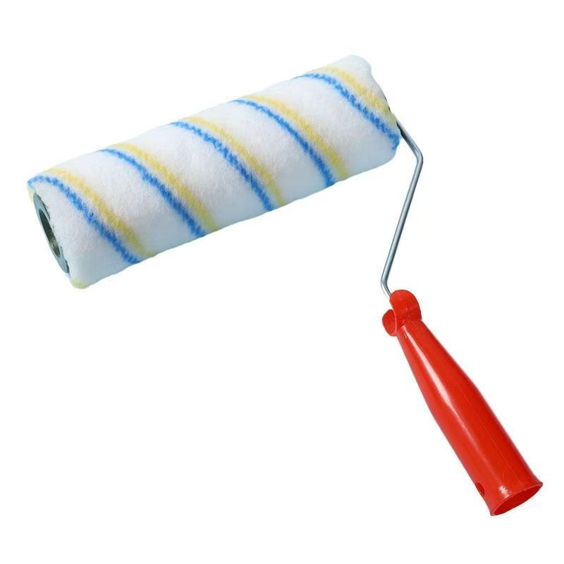 Manufacturer Wholesale 9inch Medium Hair Interior and Exterior Wall Paint Latex Paint Waterproof Coating Adhesive Roller Yellow and Blue Strip Roller Brush