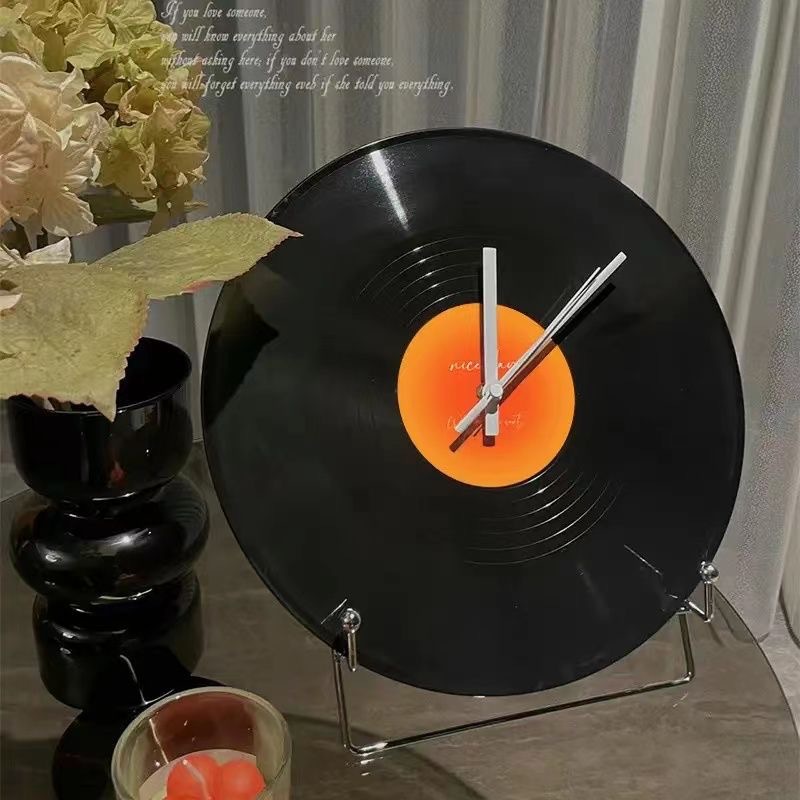 diy vinyl record sunset ornaments retro wall clock cafe bar living room clock clock birthday gift ins