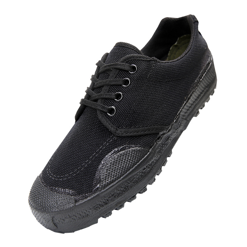 3537 Genuine Liberation Rubber Shoes Security Training Labor Protection Work Shoes Canvas Shoes Black Outdoor Training Hiking Shoes