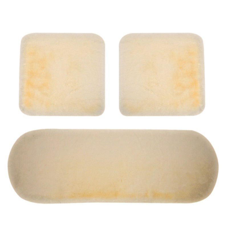 Winter car seat cushion wool cushion three-piece set warm encryption thick non-slip cushion winter cushion small three-piece