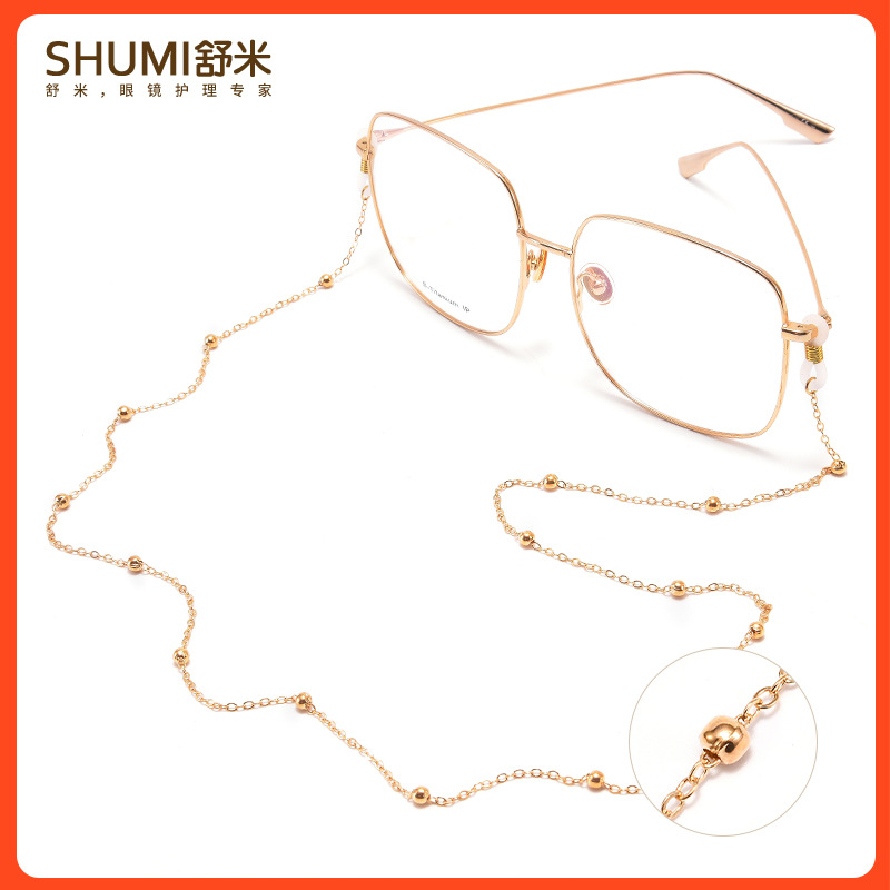 Цепочка для очков с клипсой, женская, популярная, ретро, простая, не скользящая, цепочка для очков для пресбиопии