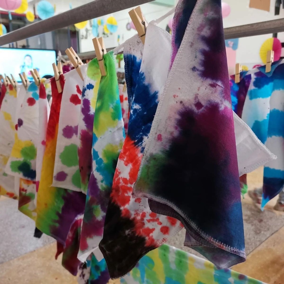 Tie-Dyed Cloth Pure Cotton Extension-Dyed Square Towel Plant-Dyed Handkerchief Kindergarten Knock-Dyed Cotton Pure White Indigo-Dyed White Fabric