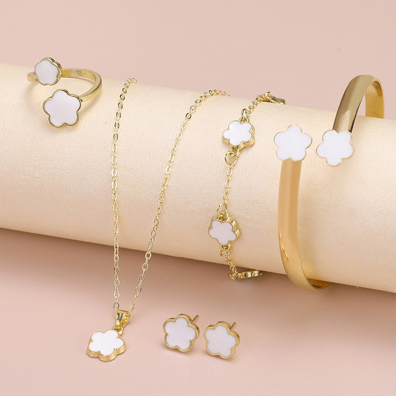 Горячая распродажа: набор украшений с клевером, браслет и серьги, оптовая продажа