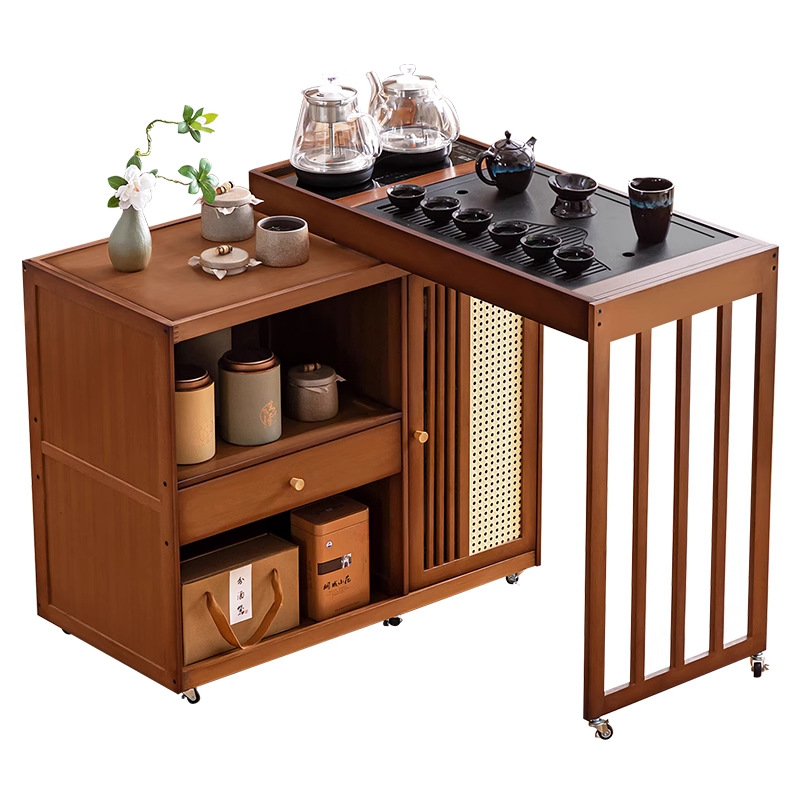 Mobile Small Tea Table Tea Cabinet Home Balcony Tea Table Tea Table Integrated Coffee Table Table Tea Table Full Set of Tea
