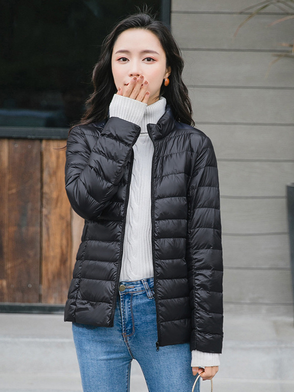 【European and American Plus Size】2025 New Lightweight down Jacket for Women, White Duck down Stand Collar down Jacket, Women's Short Coat