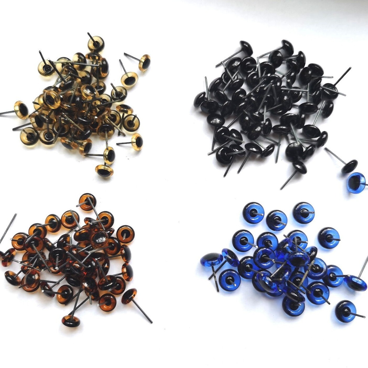 Glass Eyeballs, Needle-Type Eyeballs, Wool Felt DIY Face Sculpting Accessories, Food Carving Needle-Type Glass Eyes