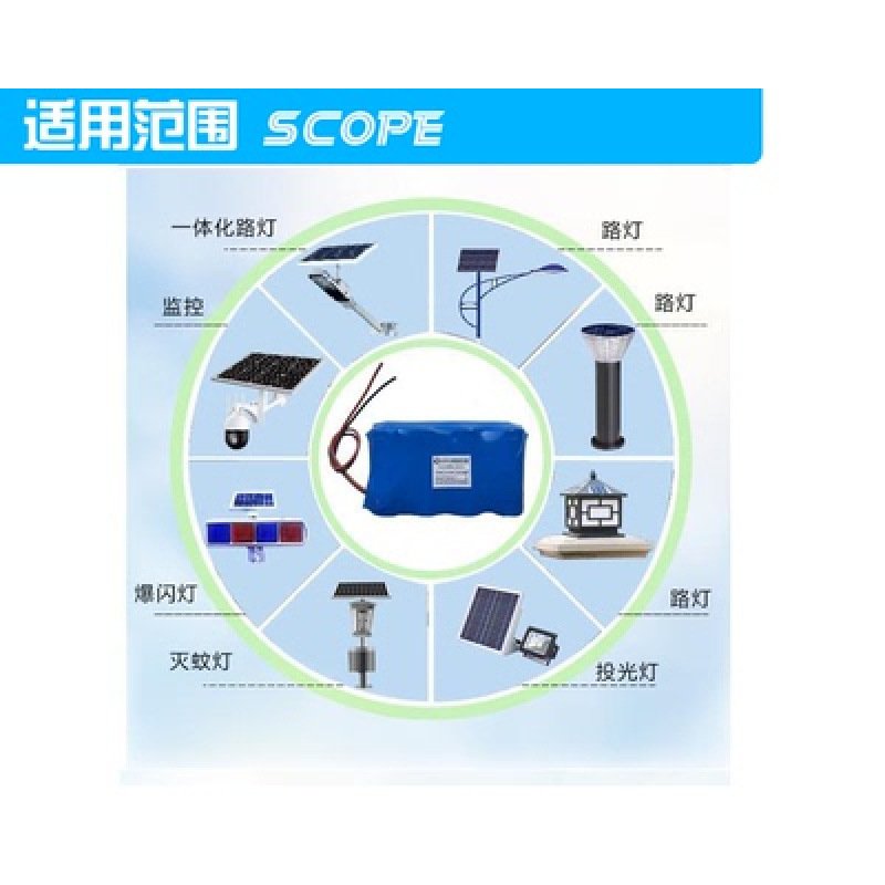 Solar Light Lithium Battery. Lithium Iron Phosphate with Protective Plate Street Light Large Capacity Cell Battery