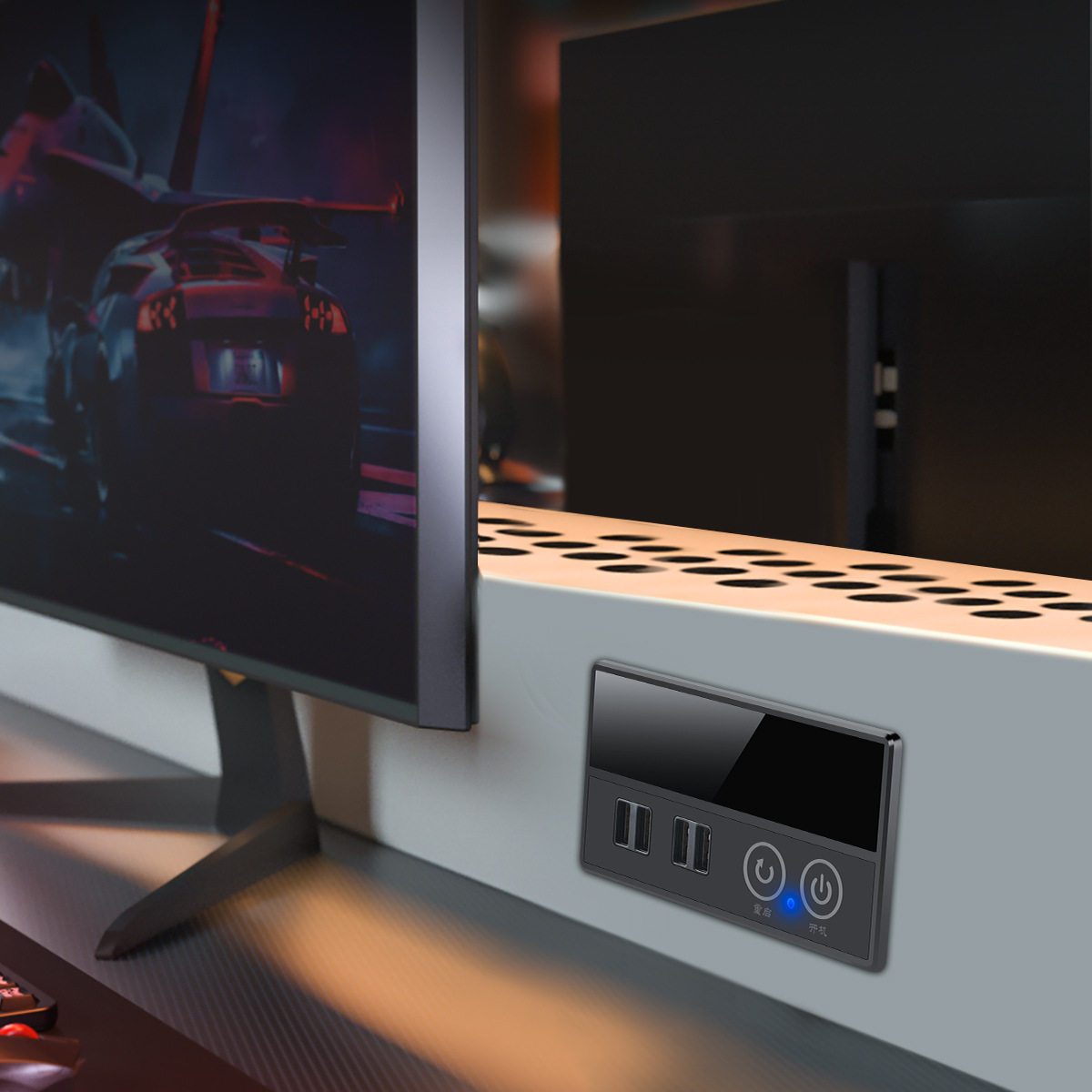 New Product 070 Internet Cafe Manager Computer Desktop Switch Inlaid 4-Port Hub E-Sports Hotel Internet Cafe for Cooling Tank