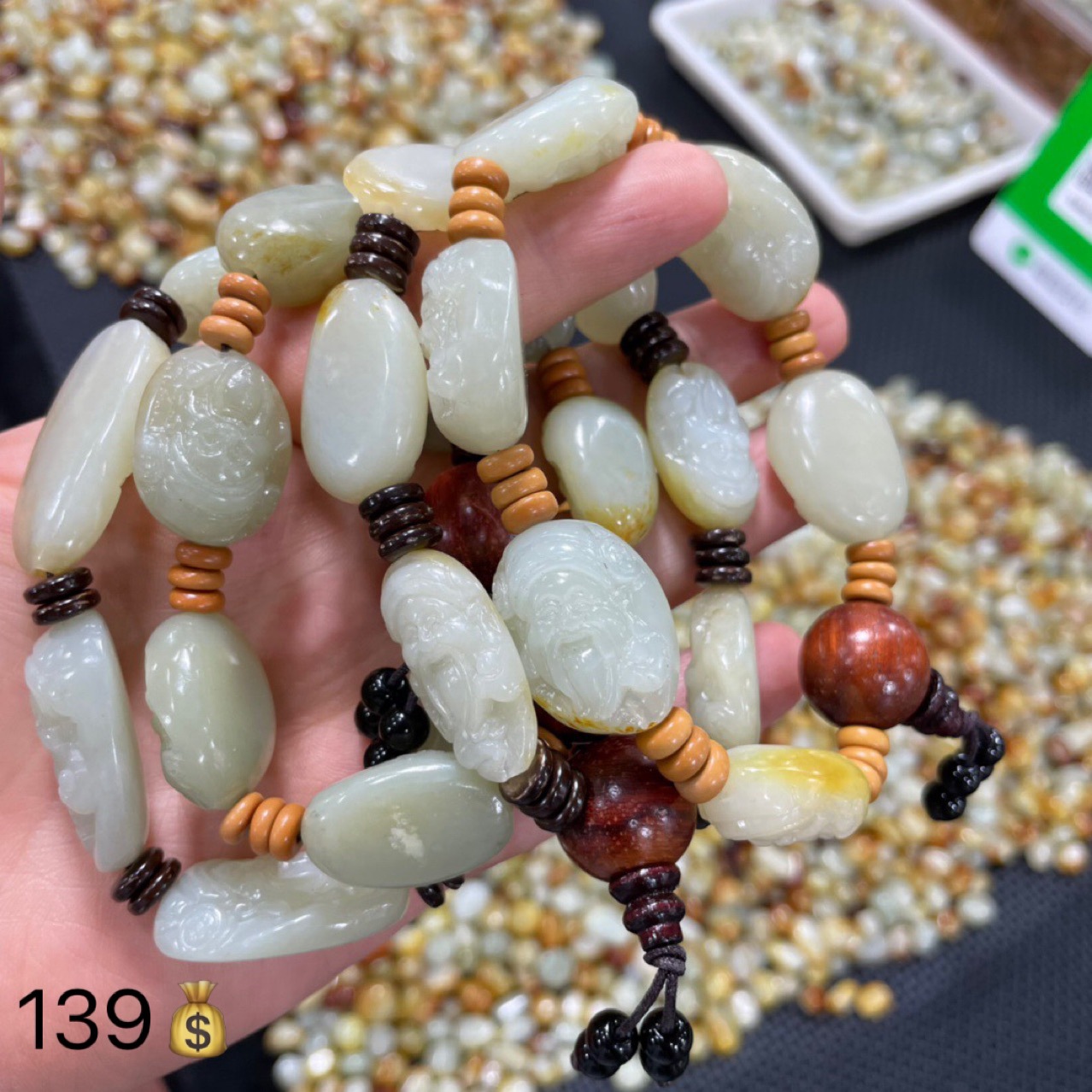 Xinjiang Hetian Jade Red Leather Bracelet Huang Qin Leather Handstring Hetian Jade Jujube Red Leather Original Stone Handstring for Men and Women