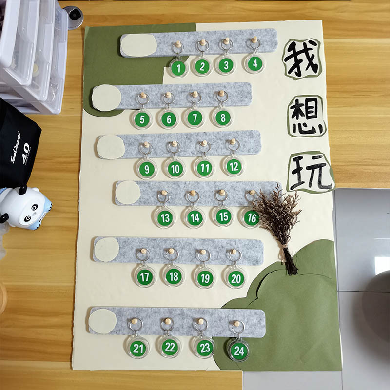 Kindergarten area entry card I want to play wall ring material listing bracelet rule card hook drinking area corner