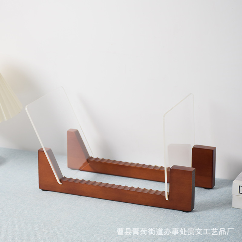 Spot Wooden Record Rack Base Multi-Functional Desktop Album Photo Album Stand Solid Wood Vinyl Cd Record Display Stand