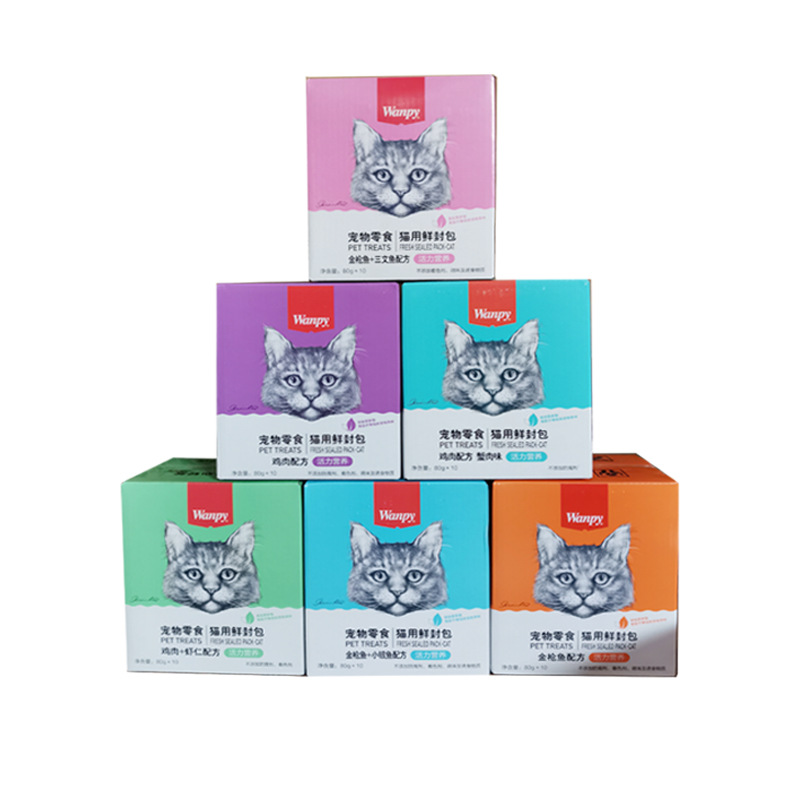 Wanpy Naughty Fresh Packed into Kitten Cat Strip Wet Food Nutrition Fattening Cat Dog Snacks Dog Fresh Packed for Dogs and Cats