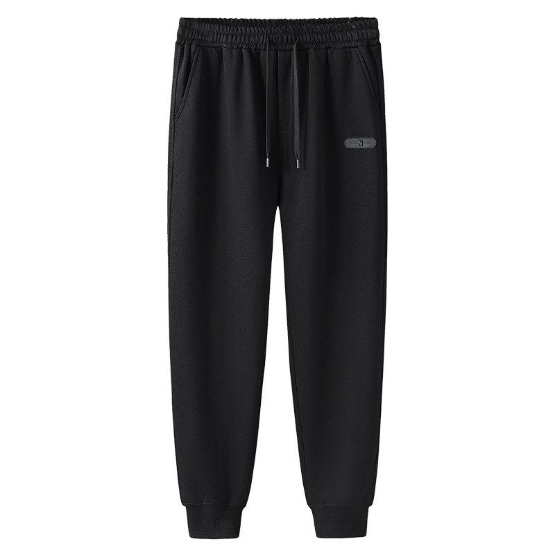 fleece-lined oversized men's high waist pants loose fat plus fat increase sports pants fat guy 300kg spring, autumn and winter