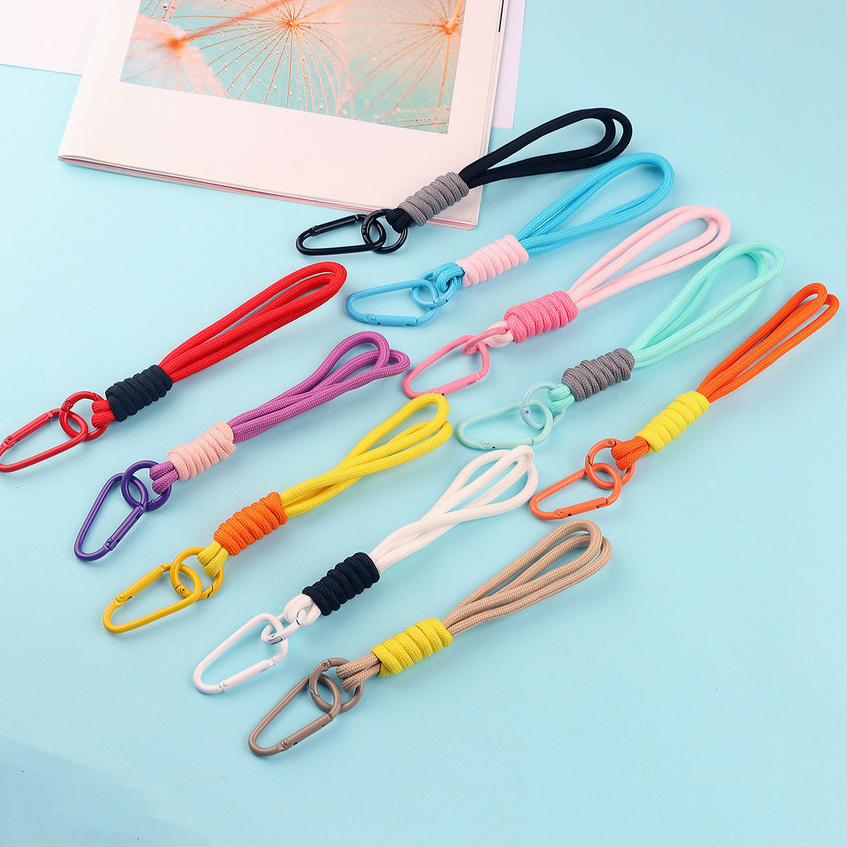 New Double Pair Hot Mobile Phone Lanyard Simple Short Woven Water Cup Portable Rope Luggage Decorative Lanyard Climbing Buckle