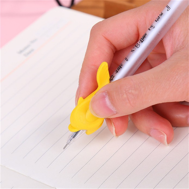 Small Fish Dolphin Grip Pen Silicone Pencil Gel Pen Soft Glue Grab Corrector Writing Posture Grip