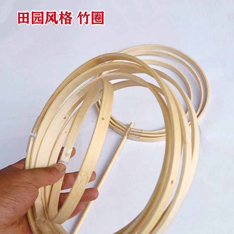 Bamboo circle rabbit lamp lantern double hole bamboo circle bamboo crafts decoration handmade wind chime bamboo material supply