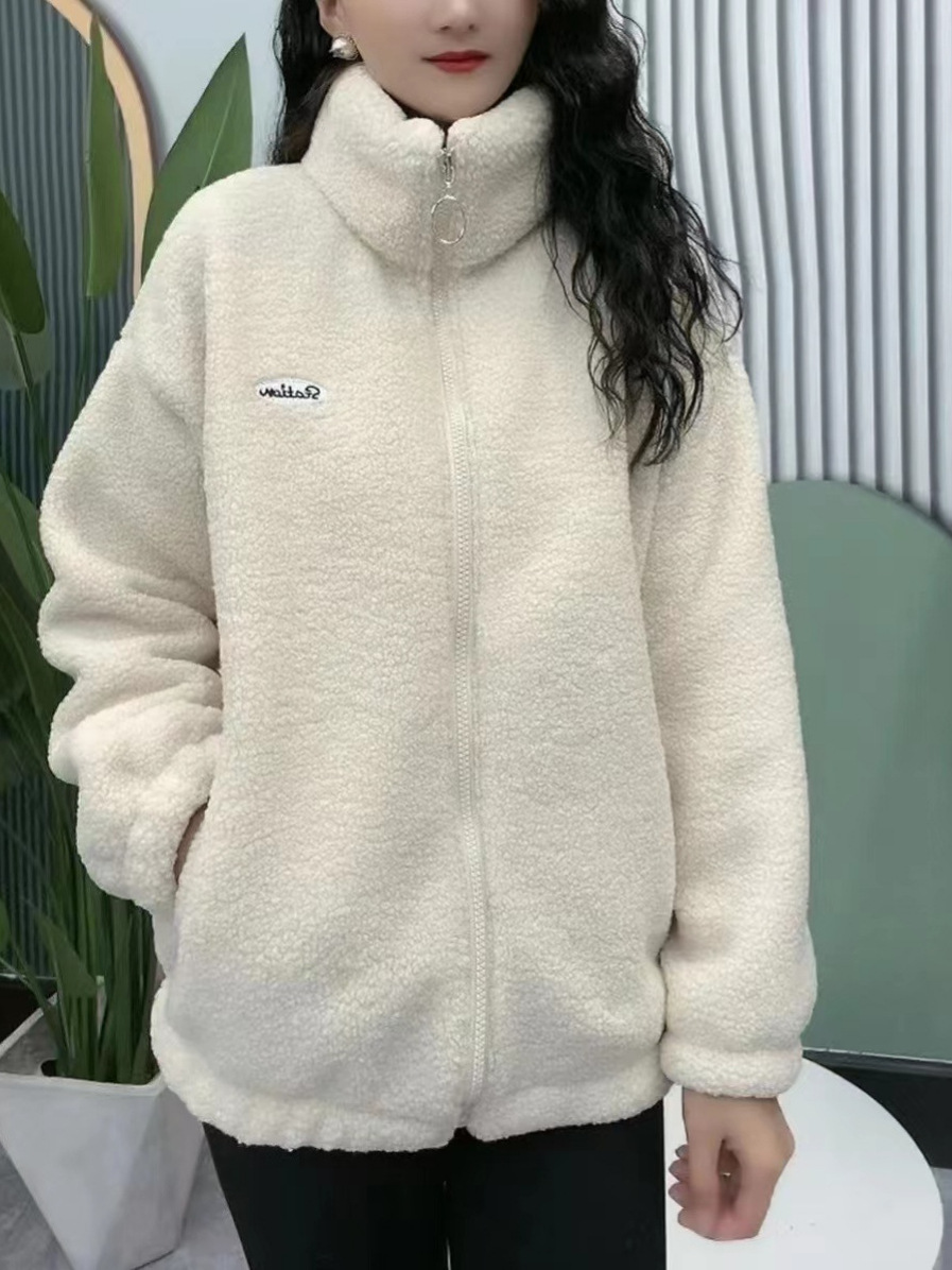 Winter Thickeneded Velvet Outwear, Mother's Warm Clothing, Age-Reducing Women's Polar Fleece Cashmere Loose Slimming Look Top