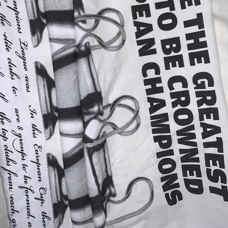 Cotton Plain Weave Printing Manufacturer White Ink Direct Spray T-Shirt Printing Processing Cut-To-Size Garments Digital Direct Spray Printing Processing