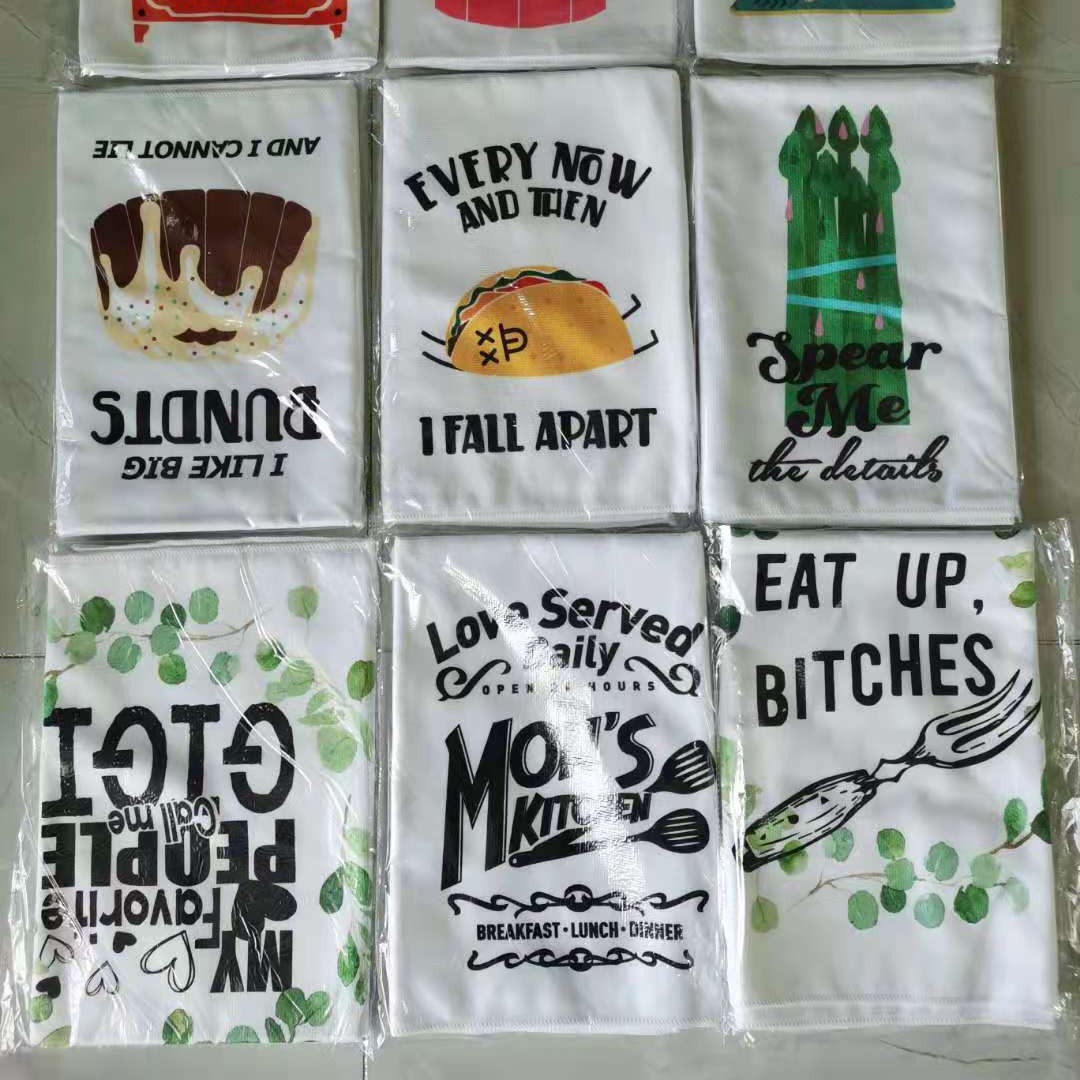 Кастомизированное популярное печатное праздничное полотенце для посуды из микрофибры, кухонное полотенце по изображению