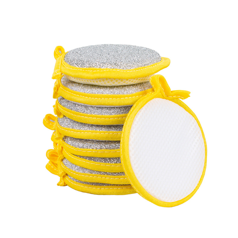 Washing dishes sponge wipe double-sided round ingot towel dish towel kitchen cleaning brush cleaning artifact ingot towel sponge wipe