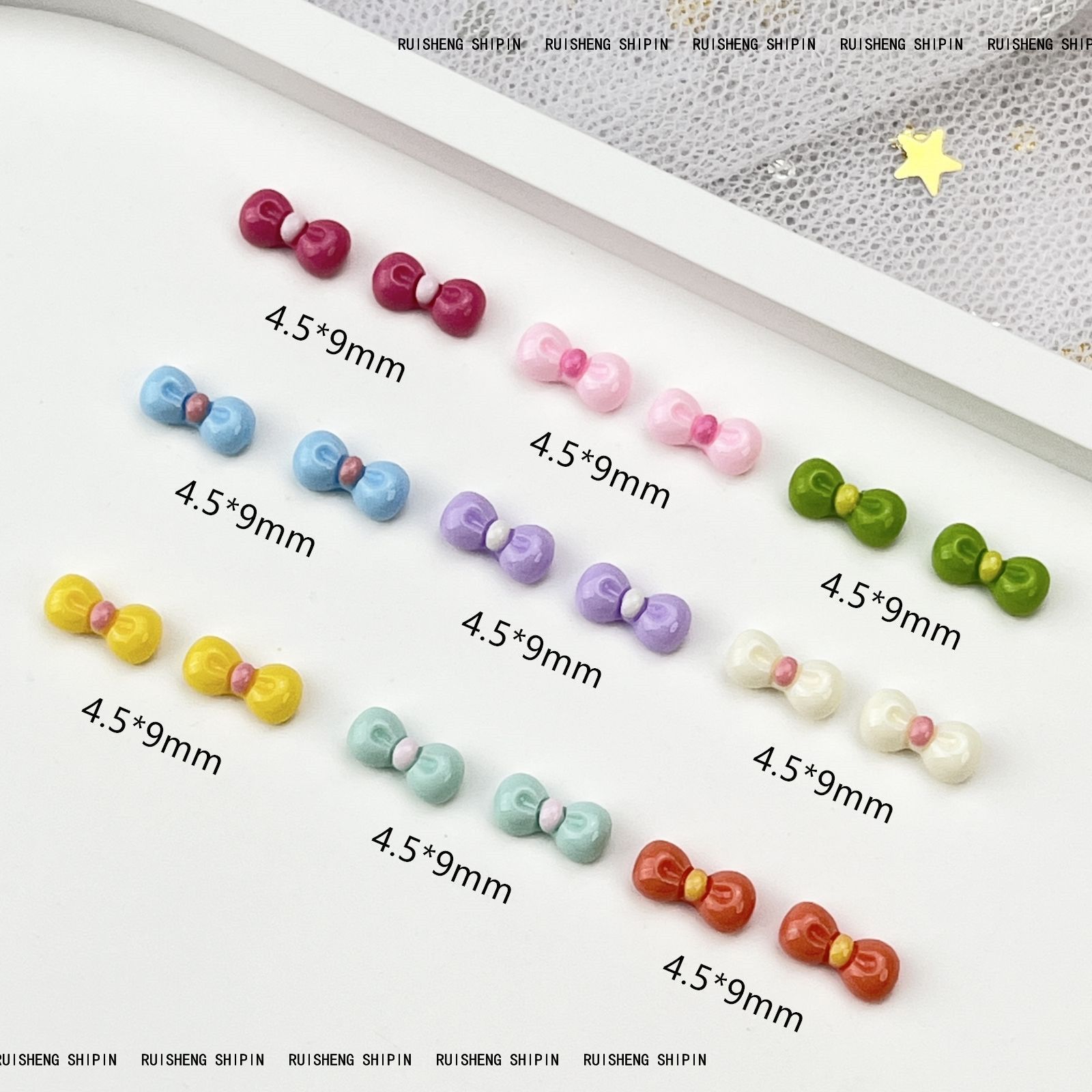 Kitty Cat Bow Nail Art Accessories Cute Girl Powder Cartoon Cat Bow Tie Resin DIY Wear Armor Accessories