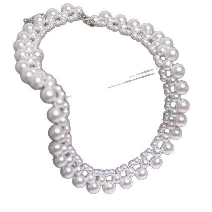 2024 New Reba Same Style Necklace Women's French Style Retro Thin Pearl Necklace Short Collarbone Chain
