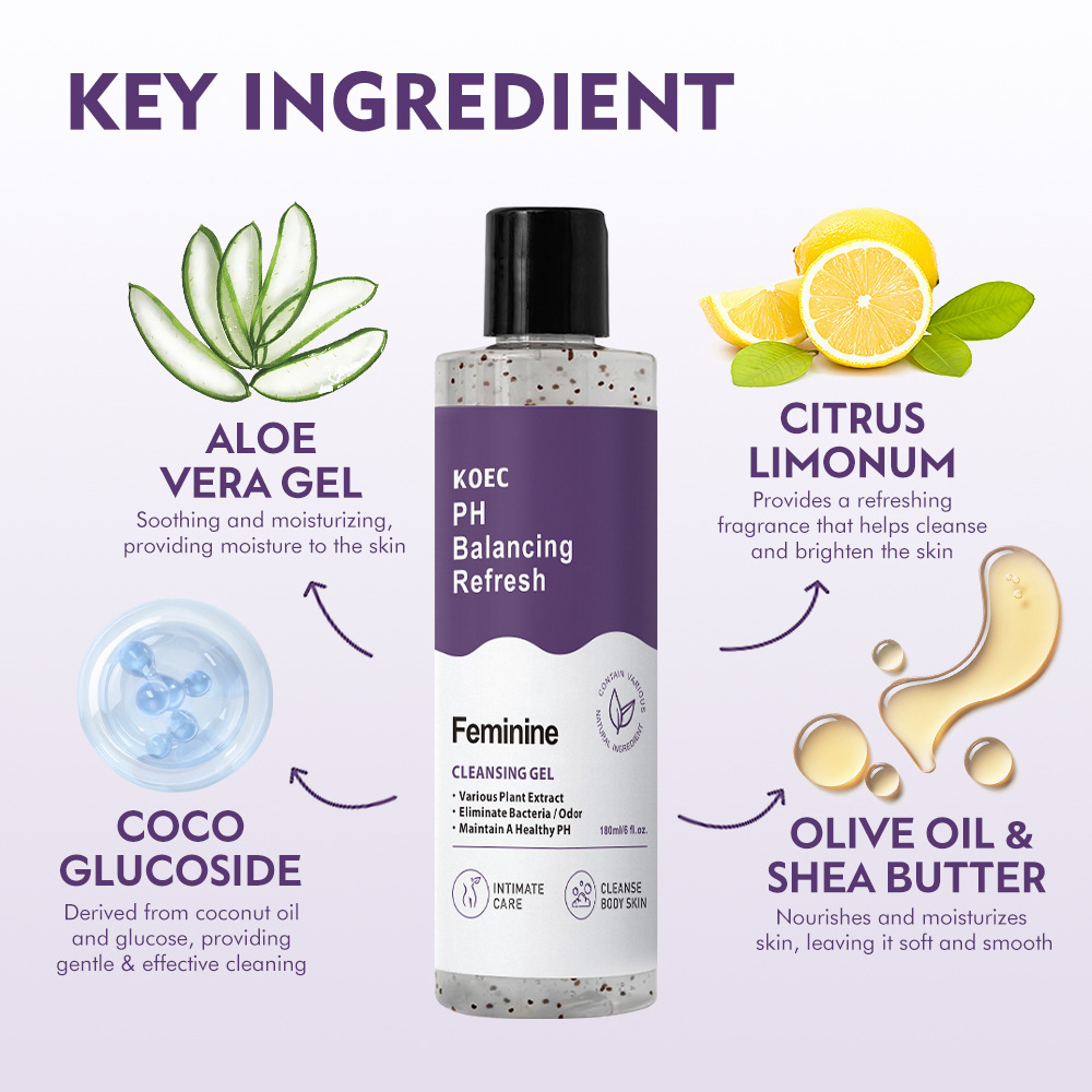 Koec Female Private Parts Care Shower Gel Ph Balancing Body Cleansing Shower Gel Cross-Border Hot Model Fda