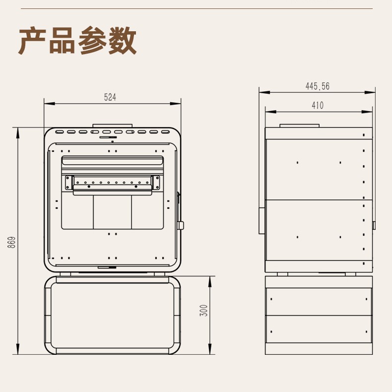Real Fire Wood-Burning Fireplace Modern Homestay Rural Home Living Room Indoor Heating Stove Wood Stove Heating Metal Fireplace