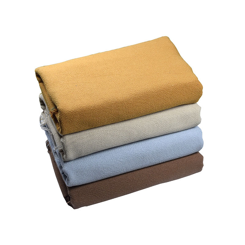 Spring and Autumn linen cotton sand wash old Zen fabric texture wash soft hanging cotton and linen shirt robe pants fabric