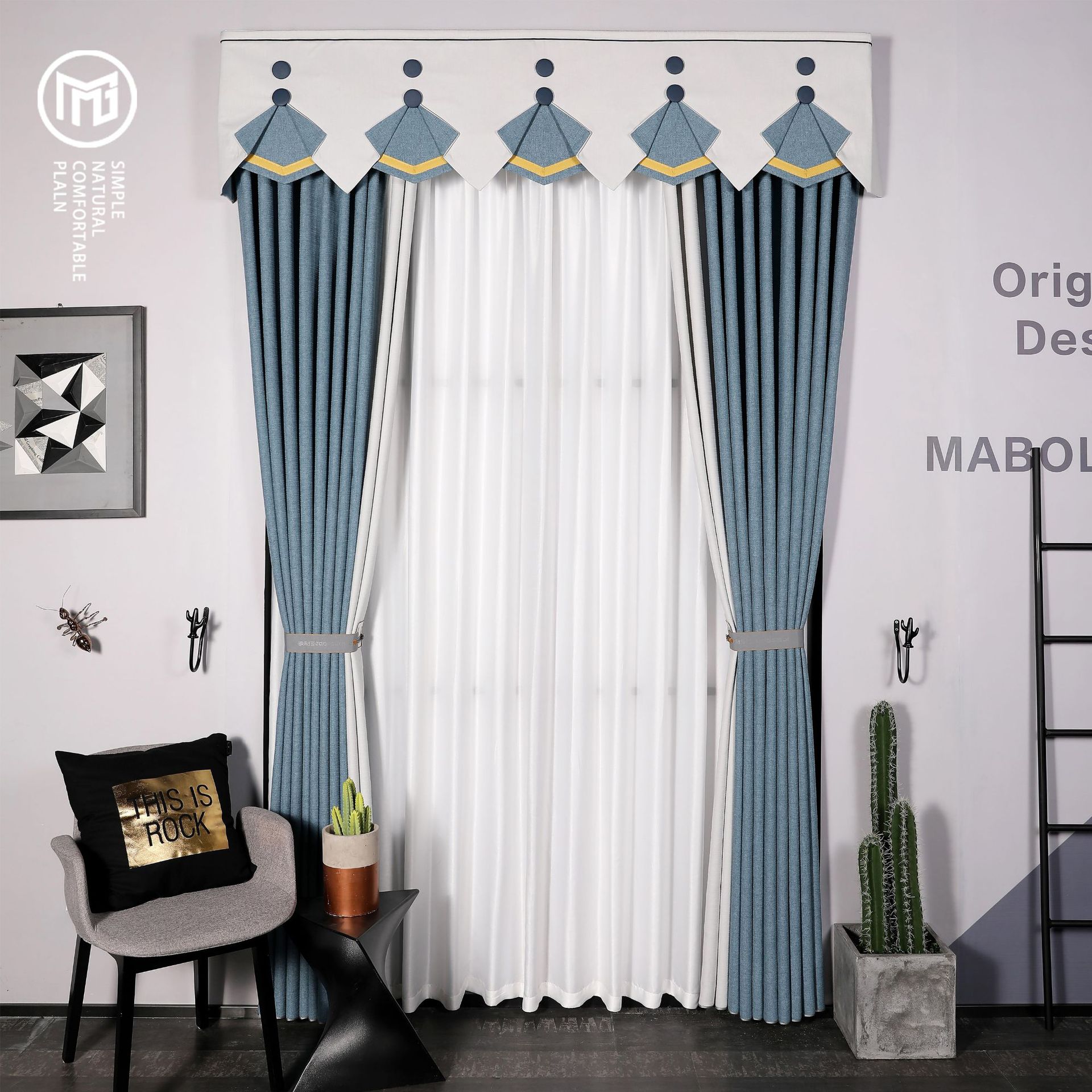 Full shading living room new Chinese curtain fabric finished wholesale one free shipping